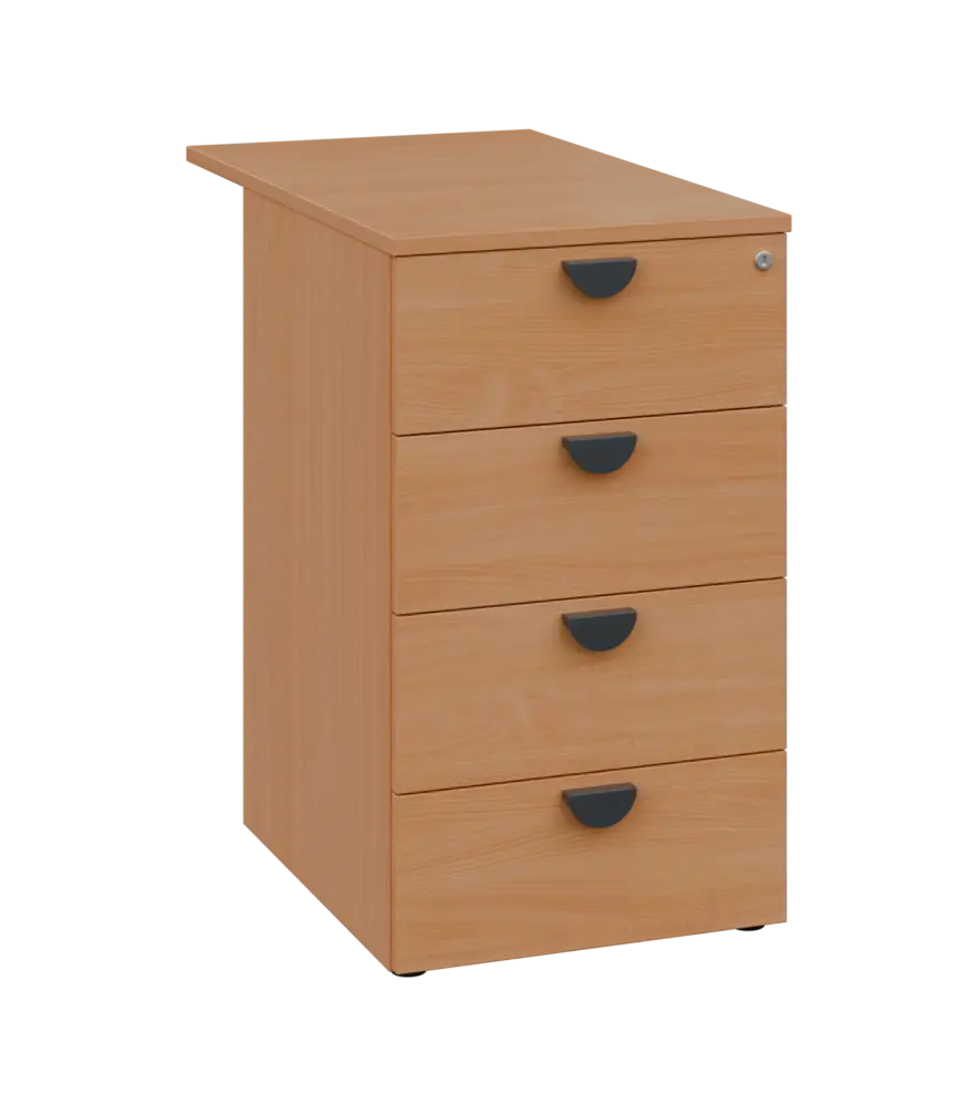 TKC - 81 kontejner přístavný, 4-zásuvkový, deska 18 mm, centrální zámek, buk royal